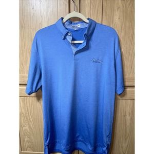 PETER MILLAR SUMMER COMFORT Blue POLO GOLF S/S SHIRT MENS SZ Med- Ballyhack